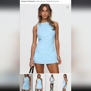 Sleeveless Light Blue Mini Dress